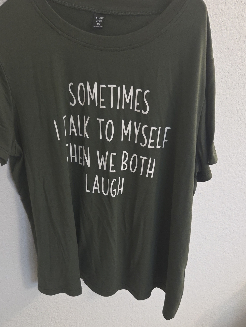 Graphic Tee - Olive Green "Sometimes I Talk To Myself"